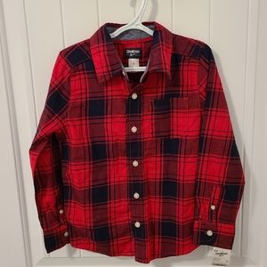 🌟5/$25 NWT Oshkosh B'Gosh Plaid Shirt Size 6